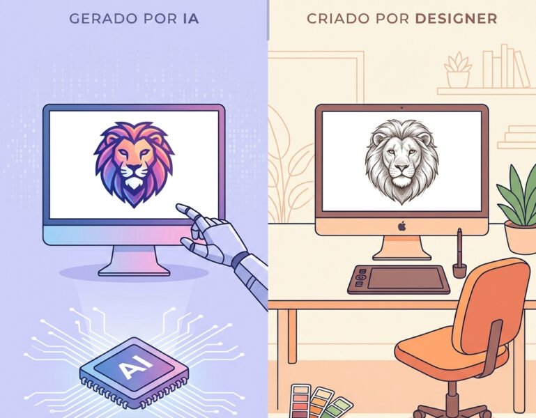Logotipo criado por IA ou designer profissional