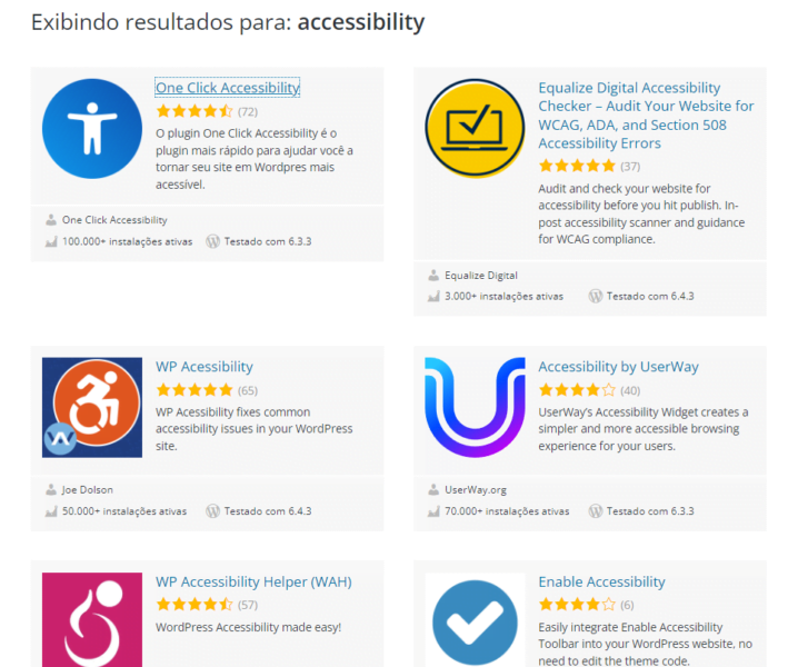 Plugins Criando sites inclusivos para todos os usuários