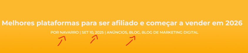 Mantenha autoria e datas visíveis no conteúdo